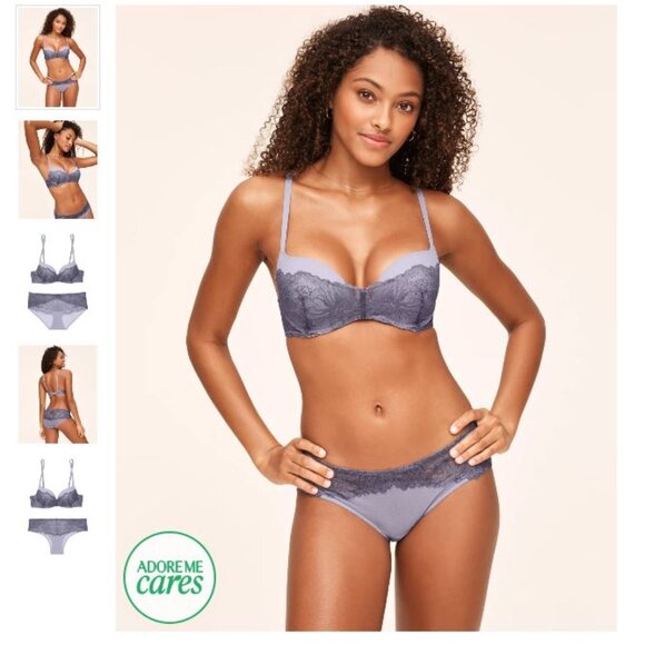 NWT Adore Me Lavender Lace/Mesh Cyla Push Up Bra size 34A - Picture 1 of 3